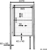 A diagram of a metal garden gate with dimensions indicated. Produktbild-Vorschau