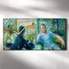 Dekor Leinwand Uhr Wandbilder 60x30 Gemälde Blumen Fluss Produktbild-Vorschau 2