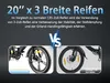 Comparison of two different tire sizes for an e-bike. Produktbild-Vorschau