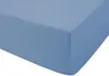 A close-up, angled view of a blue fitted sheet. Náhled obrázku produktu
