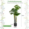 COSTWAY 120cm umelé rastliny s 20 listami a plastovým Náhľad obrázku produktu 6