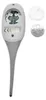 A digital thermometer with its battery compartment open, alongside a battery and a cap. Náhled obrázku produktu
