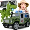 Malplay Geländewagen JEEP mit Anhänger und Dinosaurier Dino Produktbild-Vorschau 1