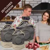 Udržitelný úložný box sada 3 popisovatelných látkových Náhled obrázku produktu 3