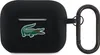 A black AirPods Pro 2 case with a green Lacoste crocodile logo and a black carabiner clip. Voir les images du produit