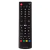 A black remote control with various buttons is shown against a white background. Podgląd zdjęcia produktu