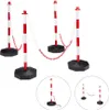 Relaxdays Absperrpfosten, 4er Pack, mit Kette, Kunststoff, Produktbild-Vorschau 1