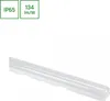 A white, linear light fixture is shown against a white background. Two green squares with white text are in the top left corner. Produktbild-Vorschau
