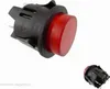 A close-up view of a red illuminated push-button switch with a black base and metal terminals, set against a white background. A smaller inset image of the same switch is visible in the bottom right corner. Náhled obrázku produktu