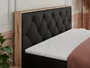 A close-up view of a bed with a tufted headboard and a mattress. Produktbild-Vorschau