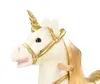Close-up of a plush unicorn toy's head and neck, with gold accents. Podgląd zdjęcia produktu