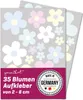 younikat 35 Blumen Aufkleber Pastell-Töne wetterfest I Produktbild-Vorschau 1