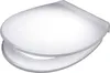 A white toilet seat and lid shown from a slightly elevated diagonal angle against a white background. Produktbild-Vorschau
