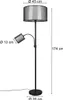 Stojací lampa Trio Burton E27/E14 dvojitá ⌀45cm černá matná Náhled obrázku produktu 4