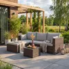 BEAUTYSOFA | SEVILLA Polyrattan Gartenlounge Braun – Produktbild-Vorschau 2