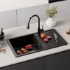 CECIPA MAX Spülbecken Schwarz 78x45 cm mit Wasserhahn Produktbild-Vorschau 8