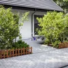Floranica 4 Stk. Zierzaun aus Holz 100 x 20 cm Braun Produktbild-Vorschau 6