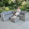 XXL PolyRattan Salon + Coffre de rangement Canapé de jardin Voir les images du produit 18
