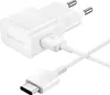 A white Samsung wall charger with a USB-C cable. Produktbild-Vorschau