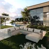 TRADA Gartenecksofa Bahama XL Streifen Grau Links 370x175 Produktbild-Vorschau 1