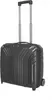 A black rolling suitcase with an extended handle. Produktbild-Vorschau