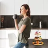 Relaxdays Etagere, 3 Etagen, Bambus, Kuchen, Snacks, Obst, Produktbild-Vorschau 2