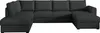 A dark gray U-shaped sectional sofa is shown from the front against a white background. Náhled obrázku produktu