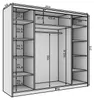 Velká šatní skříň se zrcadlem 250 cm PORA - kašmír Náhled obrázku produktu 5