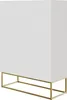 Selsey VELDIO - Highboard 2-türig, Weiß mit goldenem Produktbild-Vorschau 1