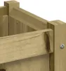 A close-up view of the corner of a wooden planter box, showing the joinery and a screw. Podgląd zdjęcia produktu