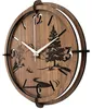 Wanduhr aus Holz mit Naturmotiv | Wenge-Walnuss Silberne Produktbild-Vorschau 2