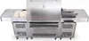 A stainless steel gas grill with multiple burners and side tables, presented on a white background. Podgląd zdjęcia produktu