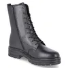 A black leather boot on a white background. Produktbild-Vorschau