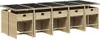 vidaXL 11-tlg. Garten-Essgruppe mit Kissen Beige Poly Produktbild-Vorschau 3