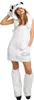 A woman is modeling a white polar bear costume. Produktbild-Vorschau