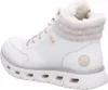 A side view of a white Rieker women's boot. Voir les images du produit