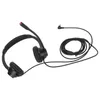 A black headset with a microphone is shown against a white background. Produktbild-Vorschau