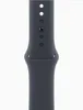 A close-up view of a dark gray watch band with a black pin closure. Voir les images du produit