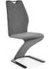 A gray dining chair with a modern, cantilever base. Produktbild-Vorschau