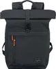 A dark gray roll-top backpack is shown against a light gray background. Produktbild-Vorschau