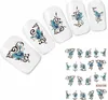 Nagel Sticker Nail Art Tattoo Blau Ornamente Schmetterling Produktbild-Vorschau 1