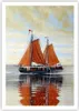 Poster - Poster ohne Rahmen - Segelschiffe Öl Orange - Produktbild-Vorschau 1