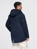 Lange herenparka met bontvoering - Marineblauw Productafbeelding-voorbeeld 8