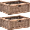 KRINES HOME Stabiles Set / 2 Regalkorb mit Holzrahmen Produktbild-Vorschau 1