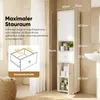 HOKEEPER Badezimmerschrank Weiß Schmal – Beistellschrank Produktbild-Vorschau 3