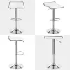 Four different views of white bar stools with chrome bases. Produktbild-Vorschau