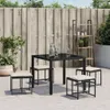 Gartenhocker mit Kissen 4 Stk. Schwarz Poly Rattan Produktbild-Vorschau 3