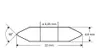 A technical drawing with dimensions of a cutting wheel for a tile cutter. Náhled obrázku produktu