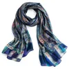 Seidenschal Damen 100% Seide Blau Paisley Schal groß Produktbild-Vorschau 1