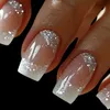 GKA Künstliche Fingernägel natur mit silber Glitter 24p G21 Produktbild-Vorschau 1
